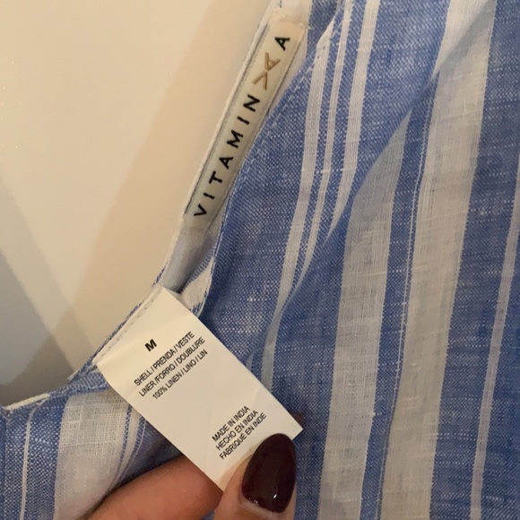 VITAMIN A - Blue Cala Stripe Marina V-Neck Jumpsuit - Picture 7 of 7